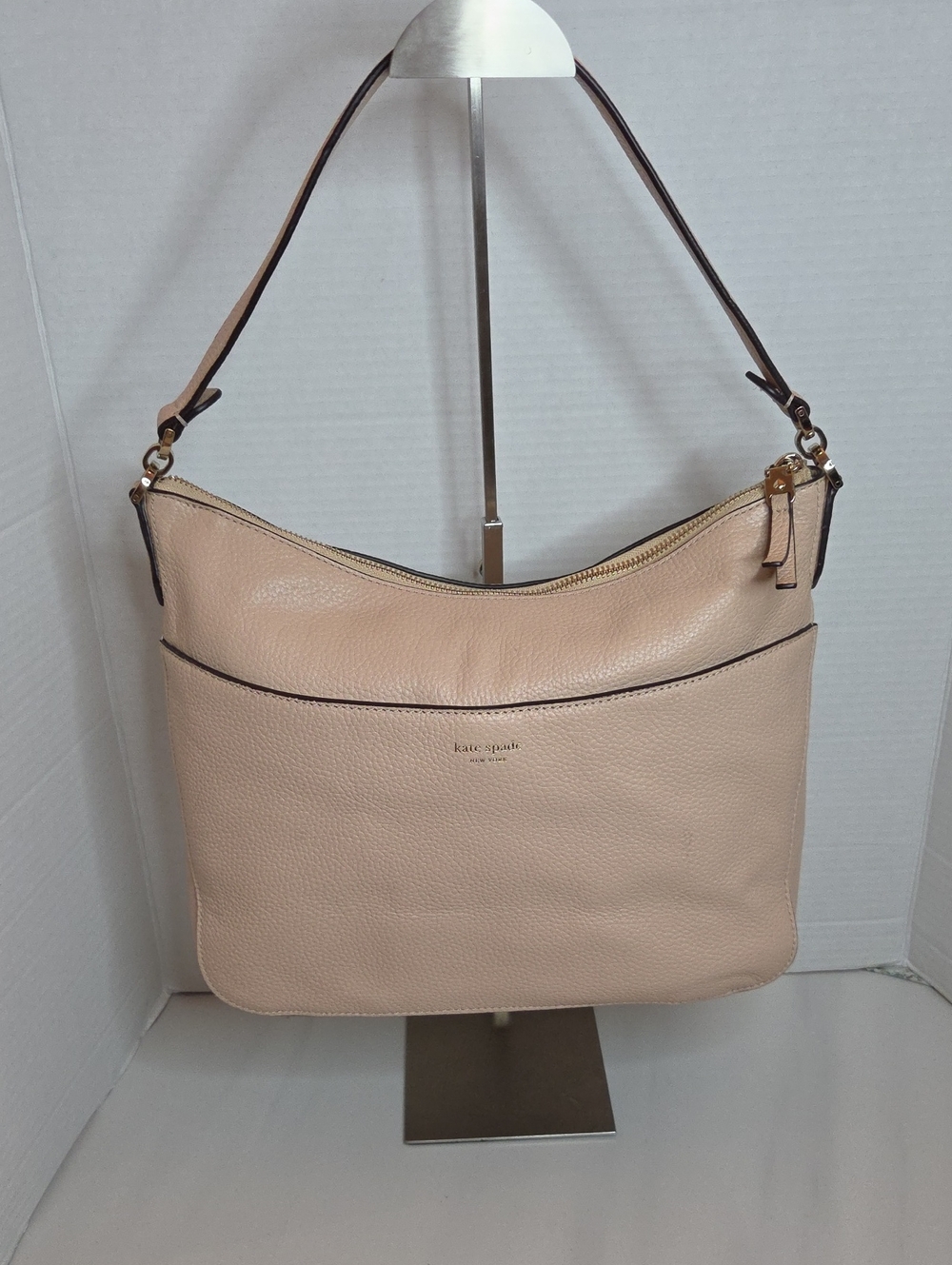 Kate Spade Pebbled Leather Hobo Shoulder Bag In Blush Pink